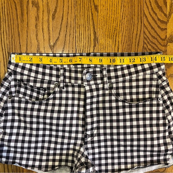 Express Black & White Gingham Check Stretch High Rise Shortie - Picture 10 of 11